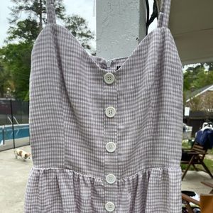 Reformation lavender gingham dress